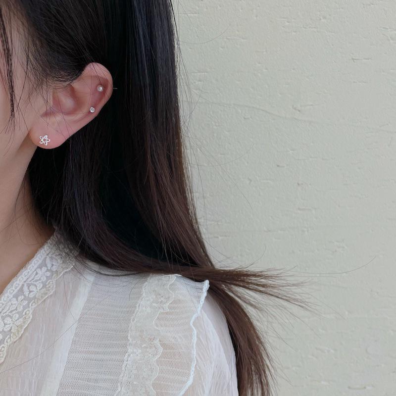 1Set  Delicate Pearl Stud Earring Set Simple Cute Korean Style Small Stud Earring For Women Girls Party Jewelry Gift