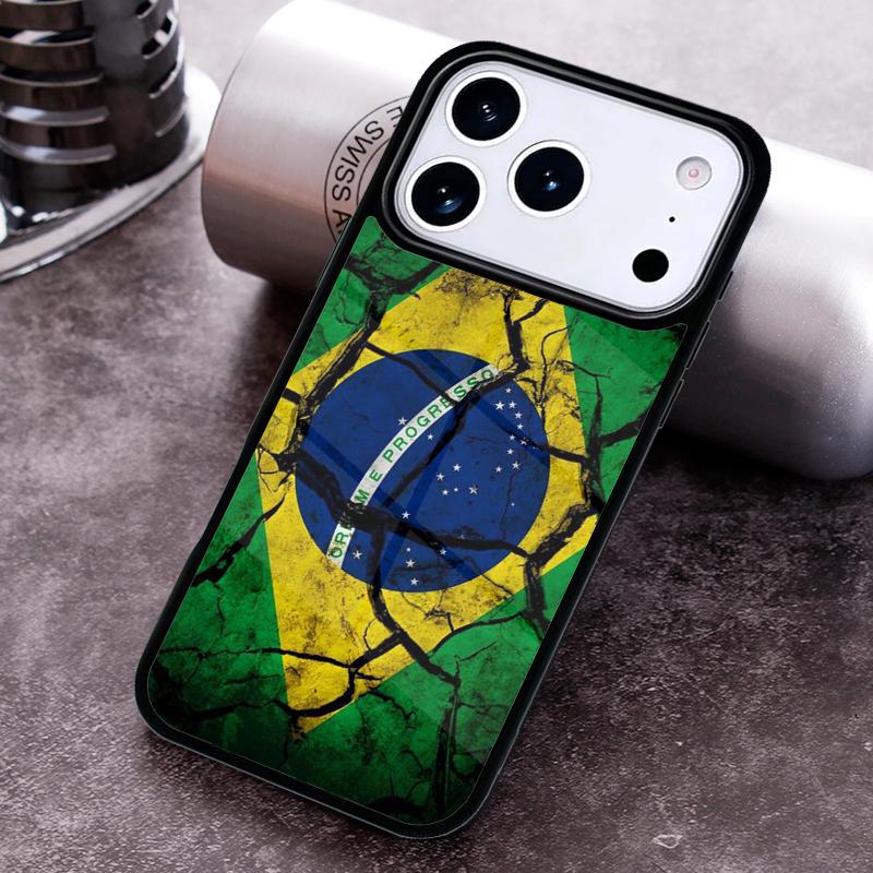 Brazil Flag Phone Case For iPhone 17 16 15 14 13 12 11 Pro Max Plus 17Air Soft Silicone Cover
