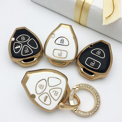 TPU Car Key Case Cover For Toyota Auris HiLux Corolla Fortuner Prado Verso Camry Reiz Yaris Vitz Vios Rav4 Ractis 2/3/4 Button