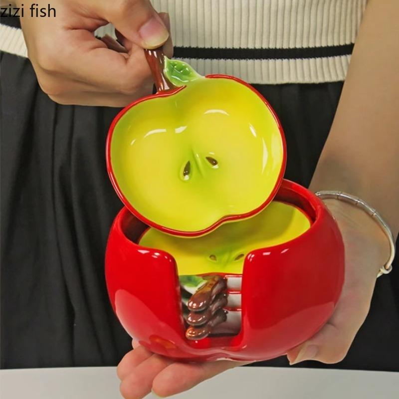 Apple Dipping Dish Ceramic Flavor Dish Set Seasoning Dishes Storage Jar Soy Sauce Vinegar Dishes Dessert Plate Gravy Boats Tray
