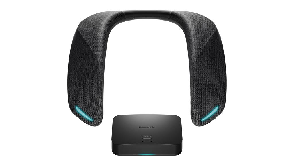 Panasonic Gaming Neck Speaker SC-GNW10S Wireless Model with SOUNDSLAYER 4-Channel Real Surround Sound and Voice Chat, Black