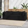 Vidaxl 3-Cz. Conjunto de Muebles de Jardín, Cojines, Ratán Negro PE
