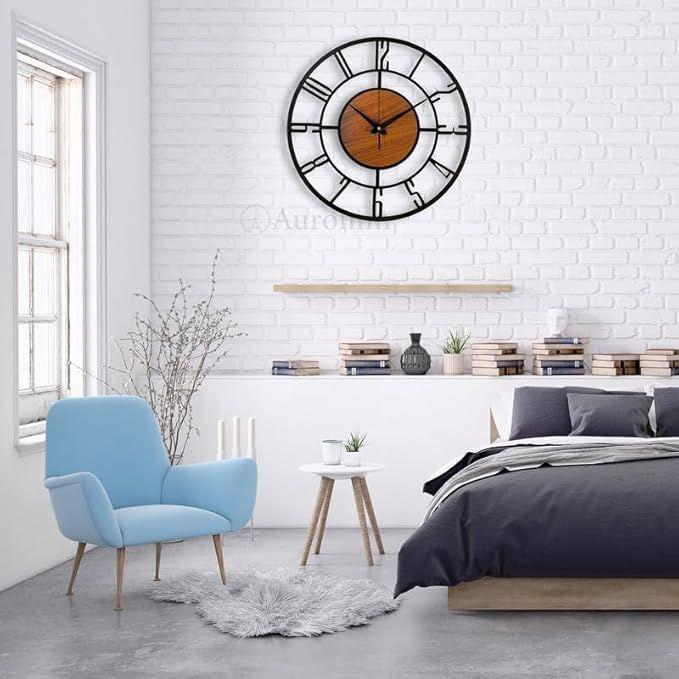Metal Wall Clock for Living Room, , Hall, Kitchen, Office | Modern Wall Watch for Home Decor | Big Size Hanging Wall Clock | Battery Operated Clock
