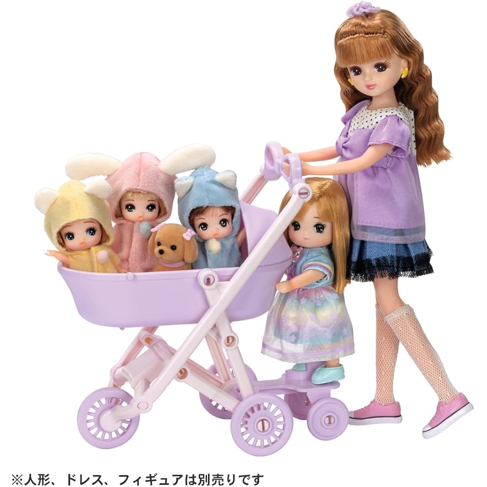 Takara Tomy Licca-chan LF-11 3-Way Baby Stroller Dress-Up Toy for Kids Ages 3 and Up
