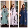 European and American 2023 New Women's clothing dress Embroidery Lace-up Long dress Embroidered Lace up Dress