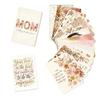 36Pcs/Set Floral Bouquet Mother's Day Cards Multicolor Cartoon Flower Holiday Cards Blessings Message Express Gratitude