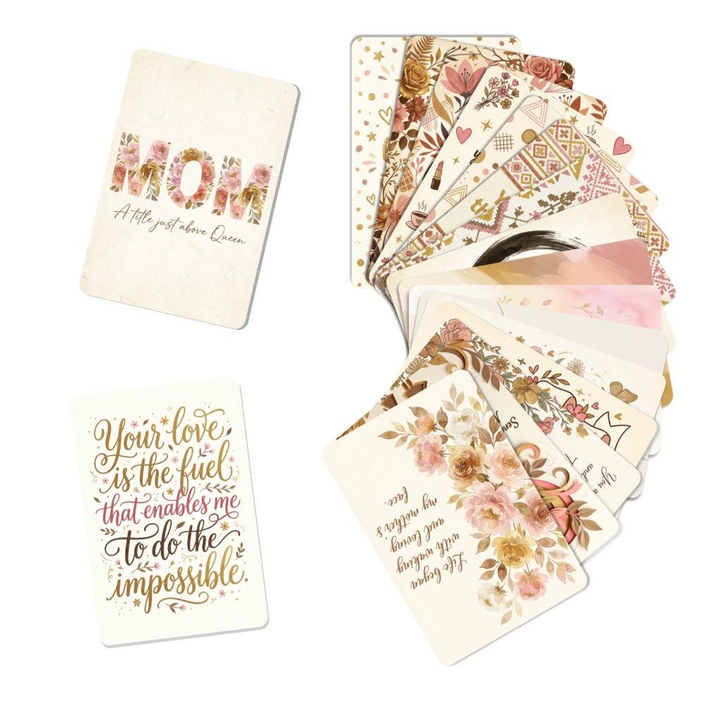 36Pcs/Set Floral Bouquet Mother's Day Cards Multicolor Cartoon Flower Holiday Cards Blessings Message Express Gratitude