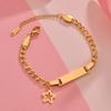 Atoztide Personalized Engrave Baby Name Heart Star Butterfly Date Bracelet Stainless Steel for Women Kid Link Chain Jewelry Gift