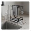 Kitchen Sink Organizer Rack Draining Design Sponge Holder with Dishcloth