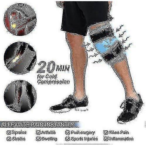 Kühlpack zur Linderung von Knieschmerzen, Wiederverwendbare Gel-Eisbandage für Beinverletzungen, Schwellungen, Knieersatzoperation, Kältekompressentherapie