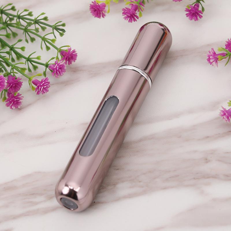 8ml Mini Refillable Travel Perfume Spray Bottle, Bottom-Fill, Round Head, Self-Pump, Portable, In Stock