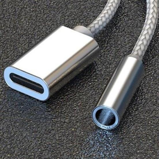 2 in 1 Type-c to 3.5mm Earphone Audio Jack Charging Cable Converter Adapter