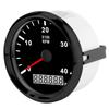 Tachometer, 85mm Pointed 4000RPM Tachometer Gauge Boat Sailboat Diesel Generator Engine/Gasoline Engine (Black with Black Frame)