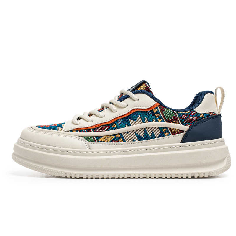 Fashion Round Tip Flatform White Mens Tennis Mary Jane Rainbow Shoes Men Blue Sneakers Men Sports Luxury Brand Outings Krasofka