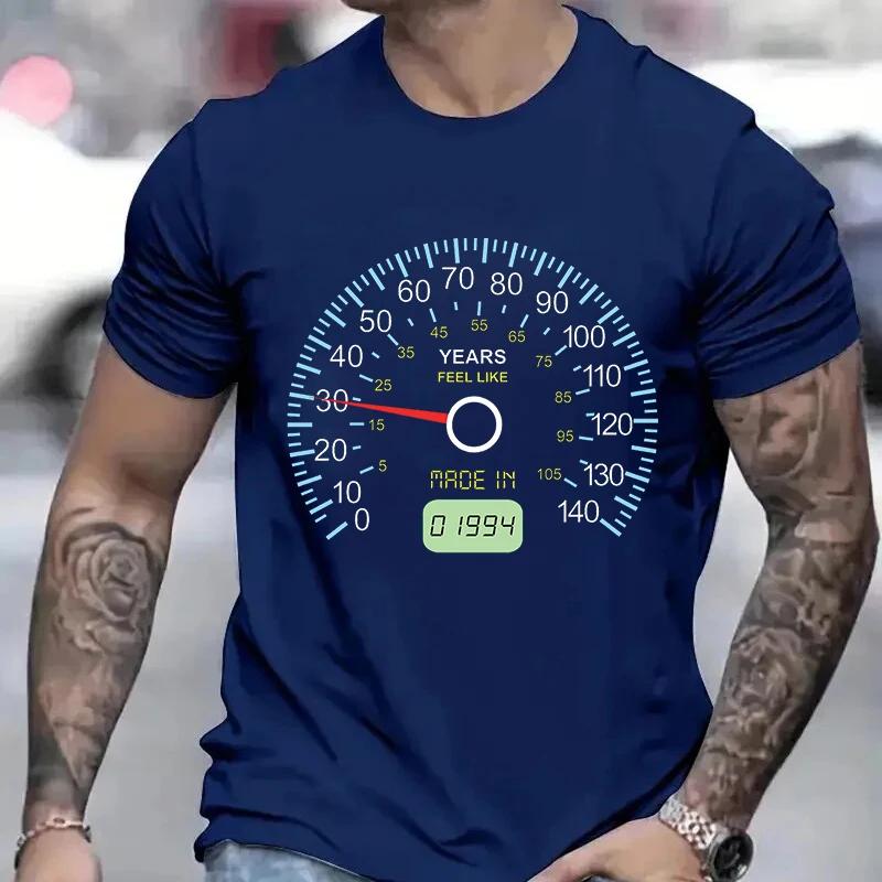 Clothes for Men Mens 40th Birthday T-Shirt 21st/30th/50th/60th/70th/80th Speedometer Tshirts 40th Speedometer Born In 1984 Gift