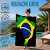 Brasilien Kunstwerk Gedrucktes Mikrofaser Strandtuch, Weich und Saugfähig, Schnelltrocknend, Ideal für Sommerreisen, Strand-Essentials, Schwimmbad