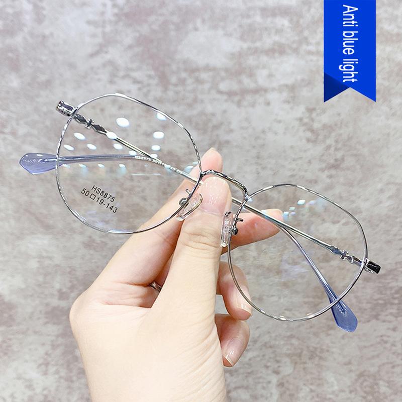 Anti-blue Light Glasses Round Metal Eyewear Women Men Exquisite Luxury Eyeglasses Blue Light Blocking Man Lady Computer Eyeglas