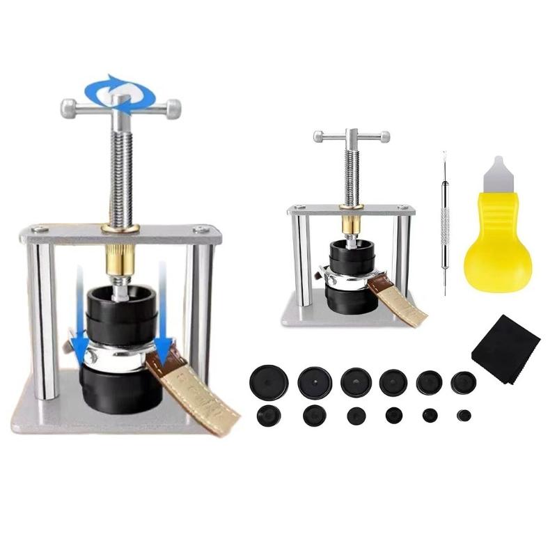 Uhrenpresswerkzeug-Set Einfache spiralförmige Uhrengehäusepressmaschine Gehäuseboden-Schließer Einfache Bedienung für DIY-Hobbyisten Reparatur