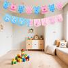 Boy or Girl Banner, Pre-Strung Neutral Gender Reveal Decorations Paper Baby Shower Garland with Blue & Pink Bodysuit Clothesline Decor for Pregnancy