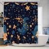 Blue Moonlight Shower Curtain Mermaid Starfish Design for Bathroom Decoration Waterproof Fabric Decorations for Kids Bathrooms