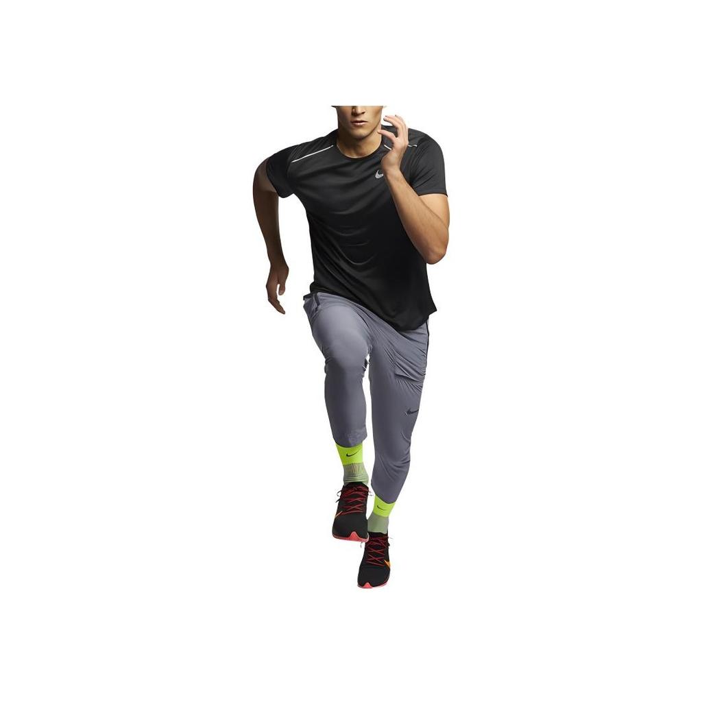 Nike Dri-FIT Miler Short Sleeve Running Shirt Men Tops Black AJ7565-010