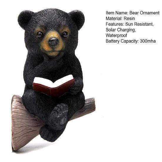 Scene Layout High Simulation Compact Wireless Resin Animal Figurine Outdoor Decor Bear Ornament