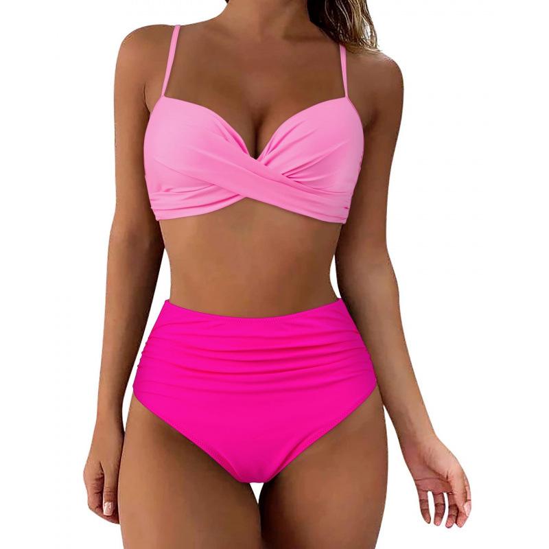 2024 Women's High-Waisted Tummy Control Slimming Bikini Set