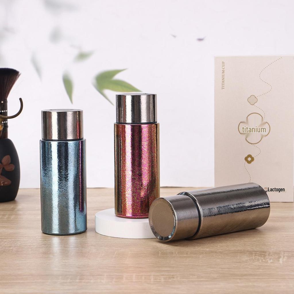 Pure Titanium Mini Pocket Cup: Double-Layer Vacuum Insulated, Lightweight Luxury Business Office Gift Cup