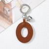 Colorful PU Leather Keychain with Peach Heart and 26 English Letter Charms