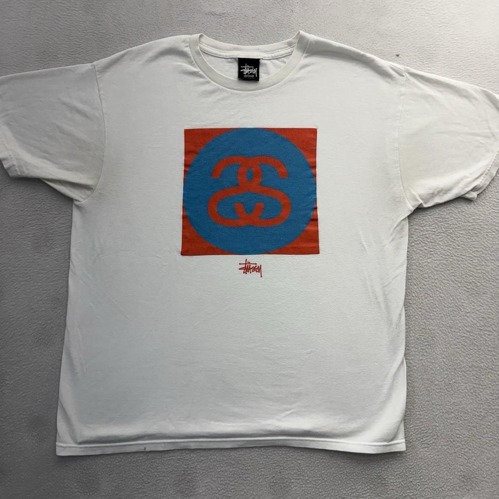 Stussy T-shirt Double S Logo Medium Made In Mexico Distressed VTG Y2K Style Unisex T-Shirt