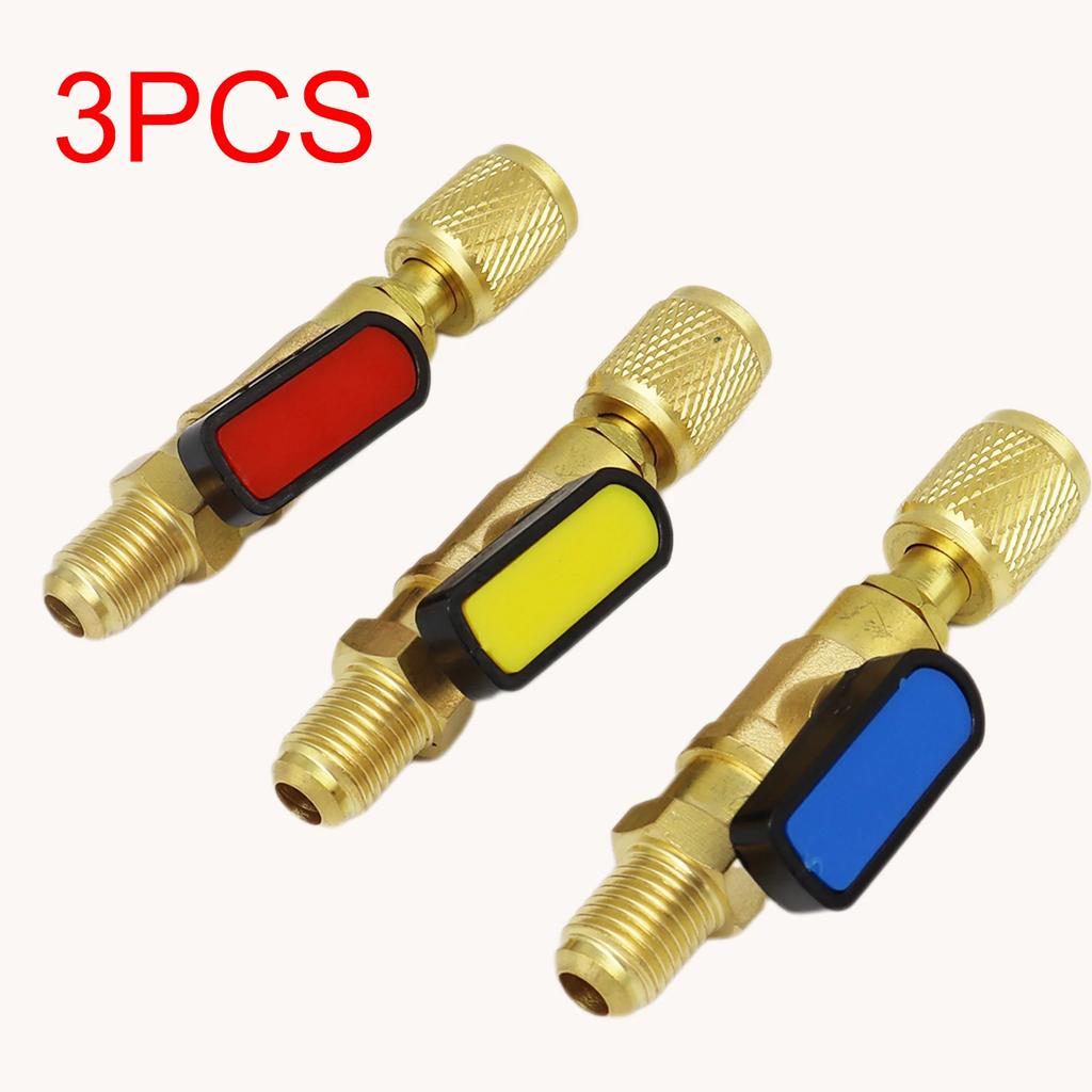 R22 Refrigerant Ball Valve Brass Air Conditioning Refrigerant Shut-Off Valve Connecting To Hose Refrigeration Tool R410a Adapter