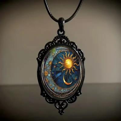 Vintage Gothic Crow Cross Witch Halloween Pendant Necklace Ornament