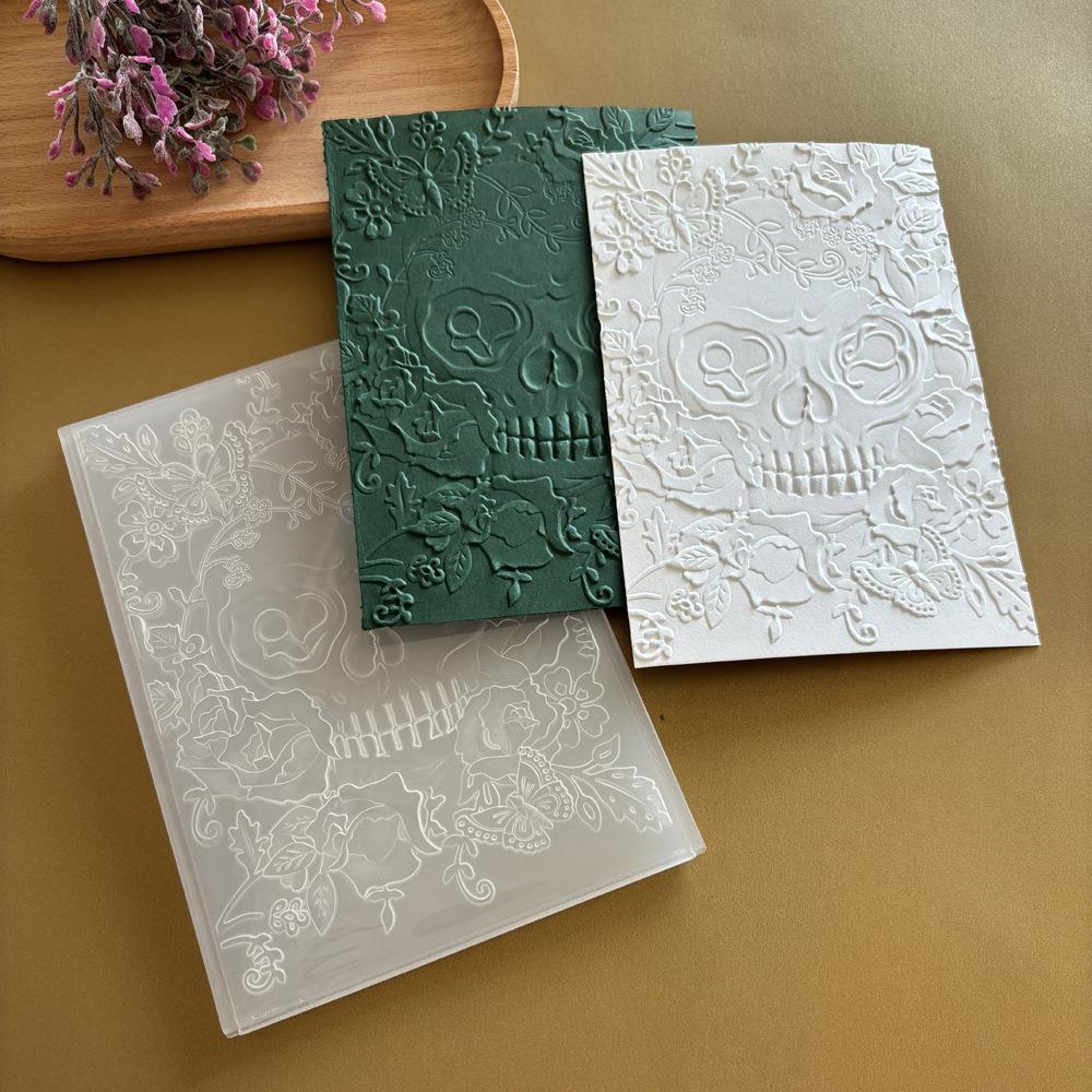 Peacock Flower 3D Embossing Clip for DIY Journals