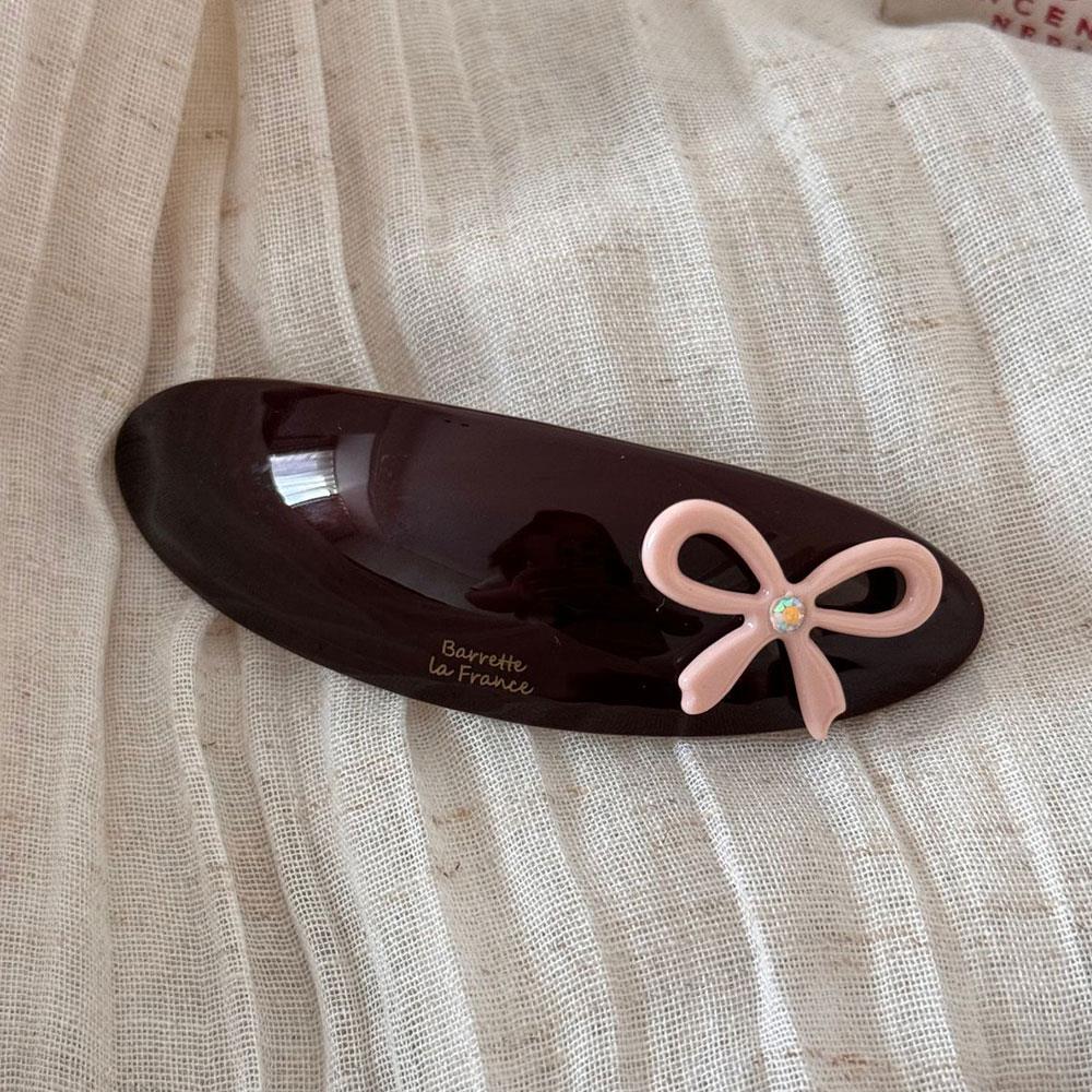 

Vintage High-Grade Acetate Spring Clip Women Girls Korean Low Ponytail Hairpin Bowknot Temperament Hair Clip Hair Accessories кавовий