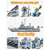 Big Size 6 IN 1 Military Navy war ship Army Ship Model Warship Building Blocks War Army Boat Plane Model Toys For Boys Kids