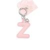 Colorful PU Leather Keychain with Peach Heart and 26 English Letter Charms