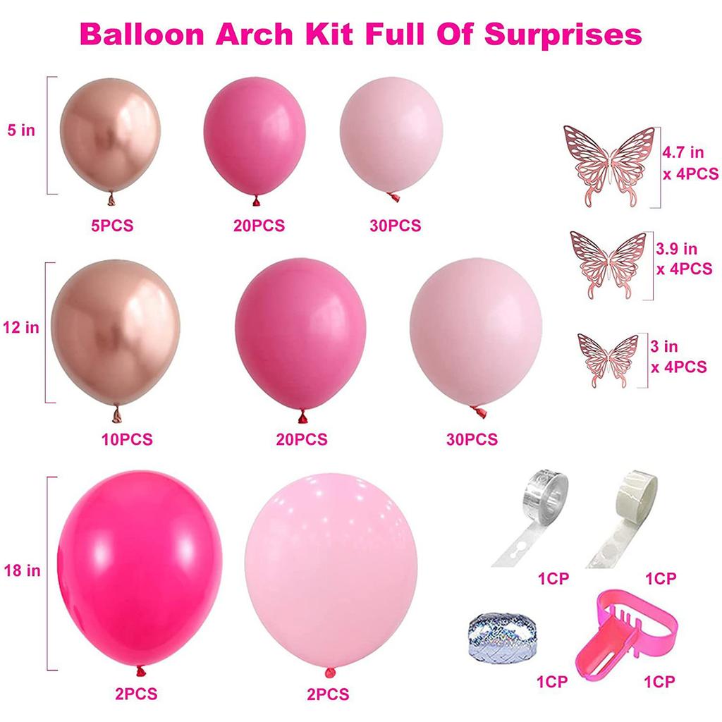 Balloon Garland Arch Kit Pink Decorative Party Balloons for Birthday Party Graduation Ceremony Wedding Anniversary