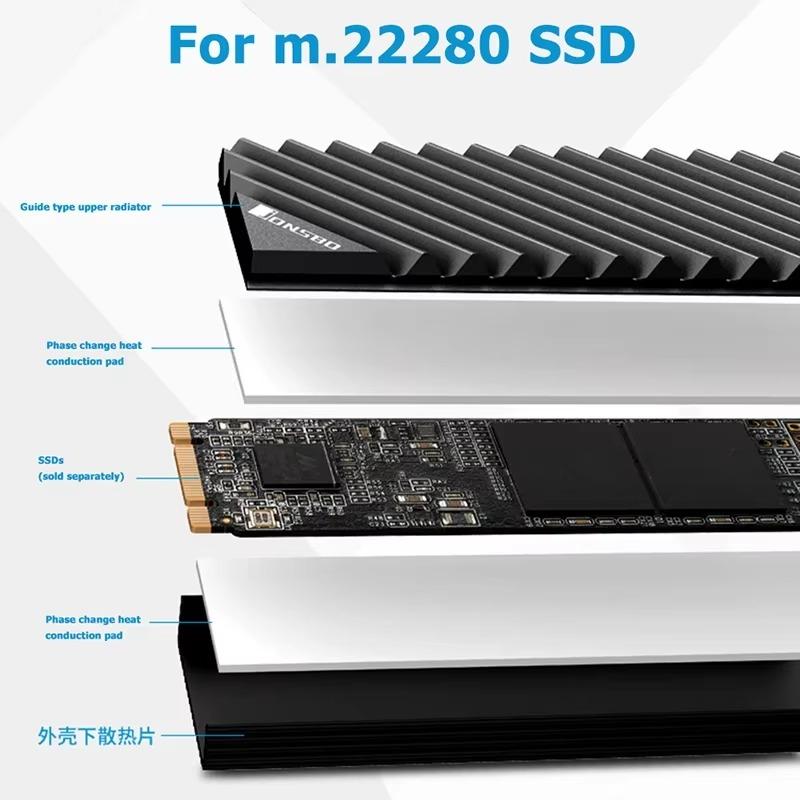 Computer Case Heat Sink M.2 2280 NVMe SSD Hot Disk Aluminum Desktop Heat Sink Can Be Reused