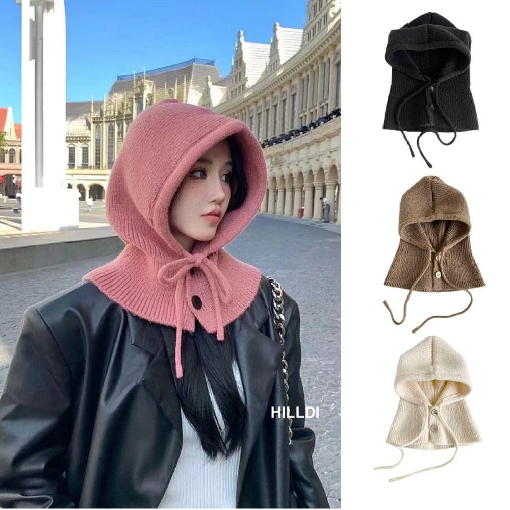 Scarves Balaclava Hat Pullover Hat Knitted Scarf Creative Ear Protection Hat Female/Girls