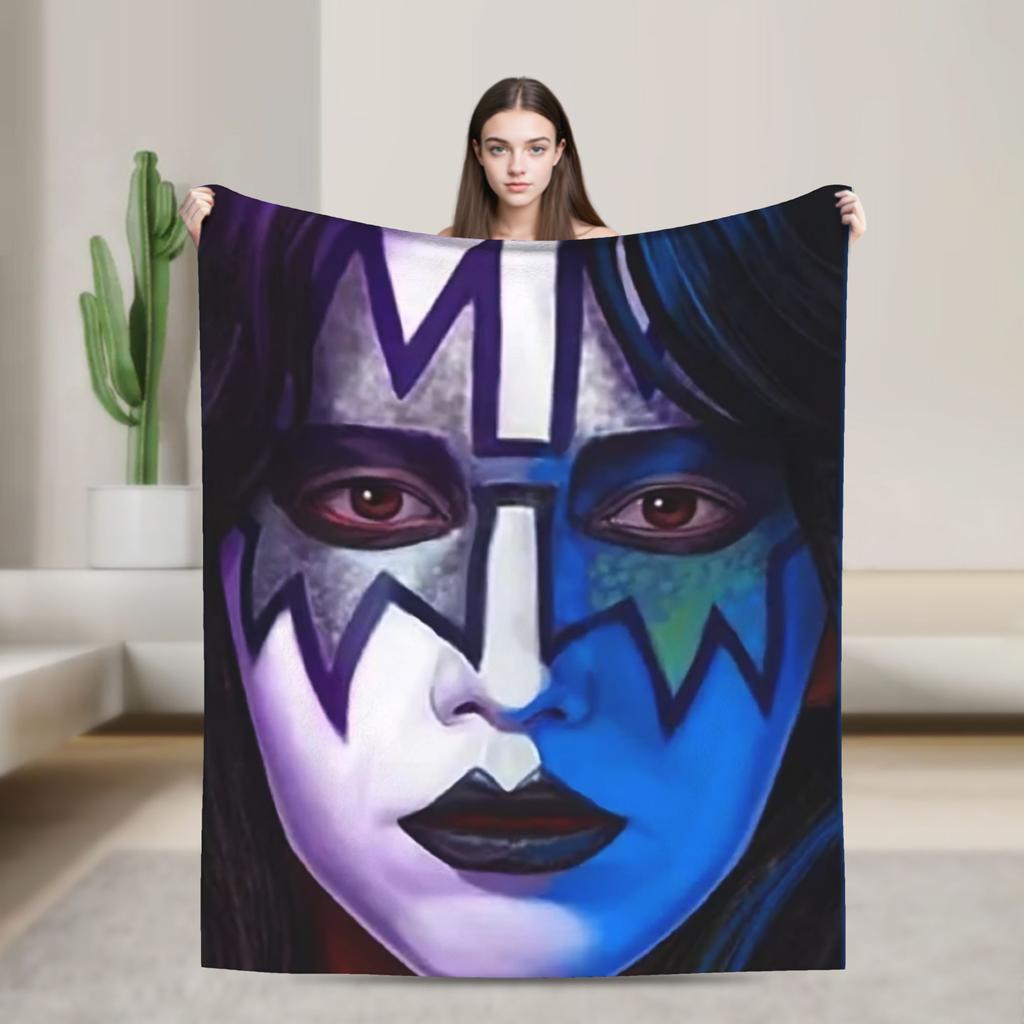 Vzpomínka na Ace Frehleyho 1951-2025 Flanelová deka Měkká teplá přehozová deka do ložnice Dekorativní Zábavná přehoz na postel Potah na pohovku