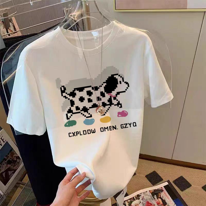 Niche Non-collision Front Shoulder Pure Cotton Short-sleeved T-shirt Women's New Fashionable Versatile Foreign Style Thin Top Summer