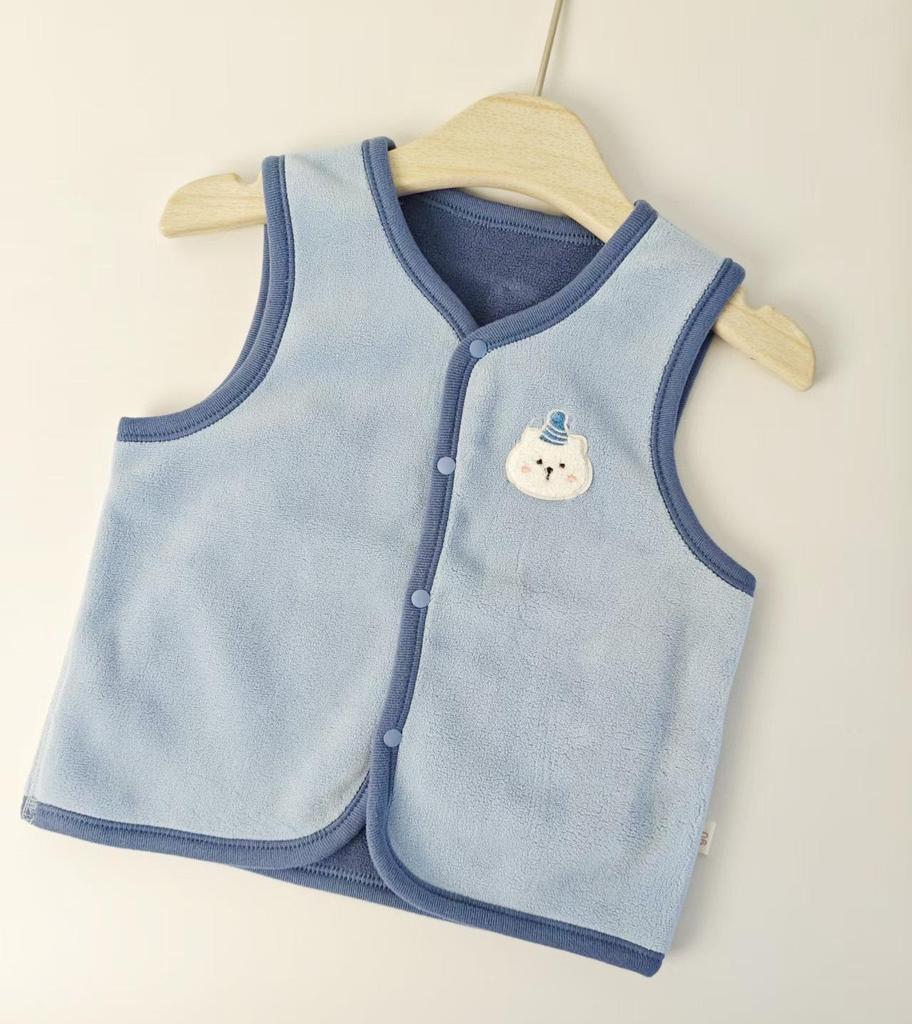 2025 Autumn/Winter Children's Double-Sided Sherpa Fleece Vest – Warm Cardigan Cape for Boys and Girls, Small To Medium Children