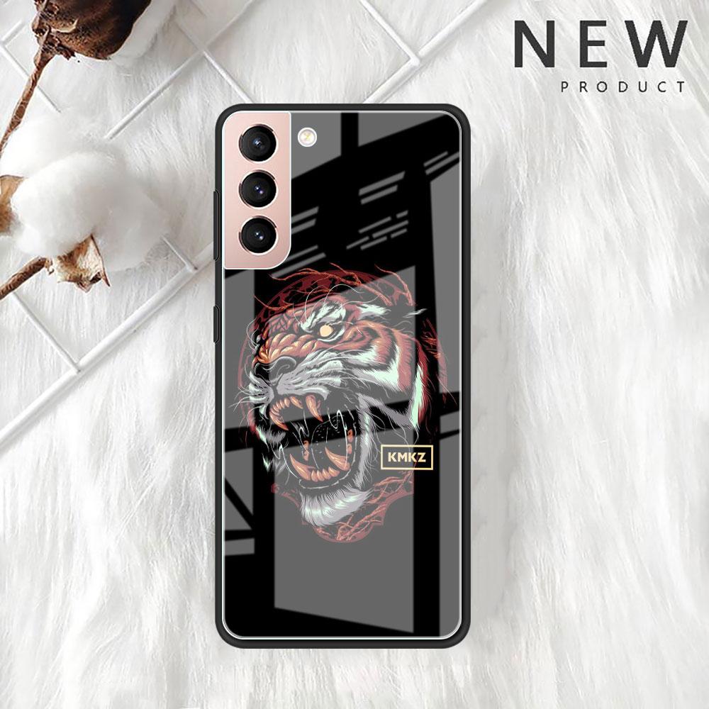 

Чехол из стекла Tiger Animal для Samsung Galaxy S22 S20 FE S21 Plus, чехол для телефона S10 5G S9 Note 20 Ultra 10 Lite Shell Samsung S22 Ultra 5G