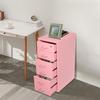 Vertical File Cabinet with 6 Tiers, 2 Keys, Lockable Metal Storage Organizer on Wheels, Pink Furniture for Document Organization