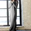 Women Winter Warm Dress Spring Basic Maxi Dress Vintage Long Sweatshirt Dress Casual Pullovers Long Sleeve Button Vestidos
