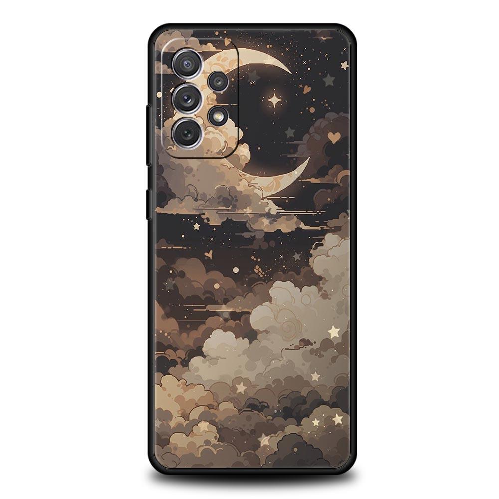 Moon Cloud Comic Style Case for Samsung A57 A37 A51 A71 A21S A17 A11 A15 A25 A41 A23 A33 A53 A73 A07 A05S A13 A35 A55 5G Cover