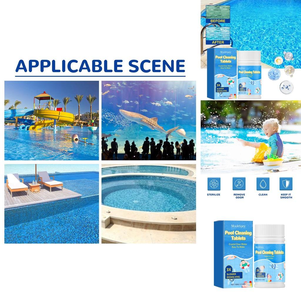Moonspry Sparkling Pool Cleaning Tablets For Clean Water Clarity And Stain Elimination