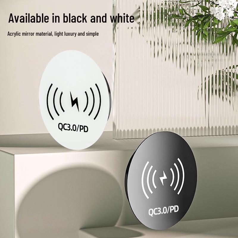 Built-in Wireless Charger Power Strip with Direct Plug-in for Hidden Desktop and Phone