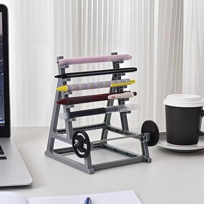 Soporte para Bolígrafos de Rack de Sentadillas Mini Rack de Mancuernas de Escritorio Soporte para Bolígrafos Organizador de Lápices con Temática de Gimnasio con Mancuernas y Pesas para Entusiastas del Fitness Levantamiento de Pesas