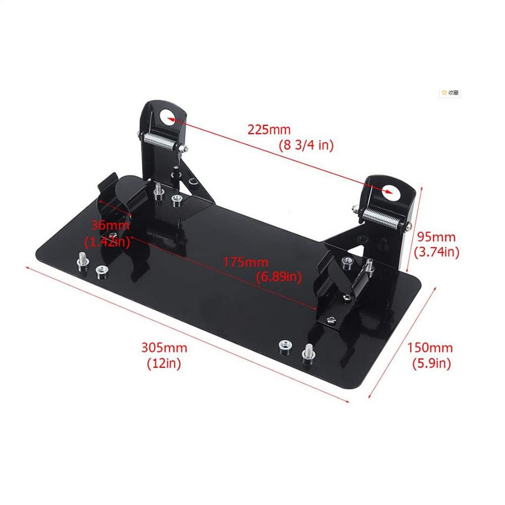 

Winch License Plate Mount No Drill License Frame No Drilling Car Accessory For RV Offroad Truck Automotive Vehicle Trailer чорний